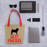 Pug Stuff Tote bag (Beige) (15x15)