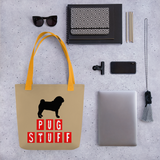 Pug Stuff Tote bag (Beige) (15x15)