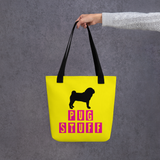 Pug Stuff Tote bag (Yellow) (15x15)