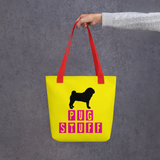 Pug Stuff Tote bag (Yellow) (15x15)