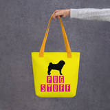 Pug Stuff Tote bag (Yellow) (15x15)