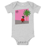 Pink Wall Palm Baby Short Sleeve One Piece