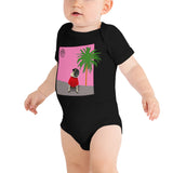 Pink Wall Palm Baby Short Sleeve One Piece