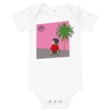 Pink Wall Palm Baby Short Sleeve One Piece