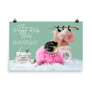 The Puggy Rolls Hotel Collection - The Boutique 1 (36x24 Inch Print)