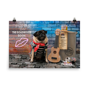 The Puggy Rolls Hotel Collection - The Roadhouse (36x24 Inch Print)