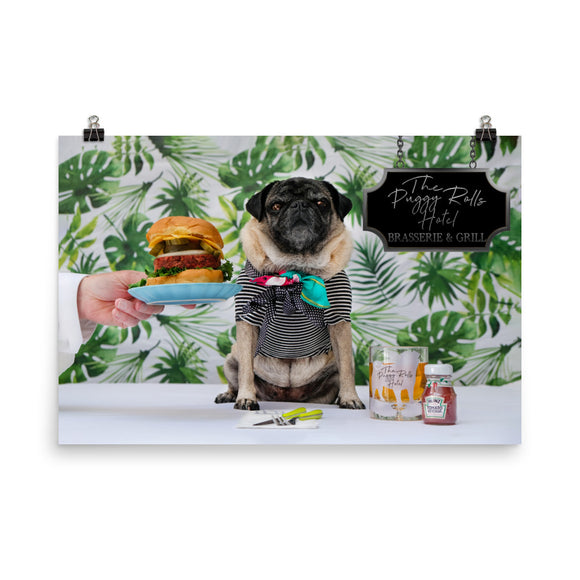 The Puggy Rolls Hotel Collection - The Brasserie (36x24 Inch Print)