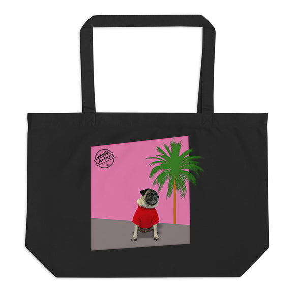 Pink Wall Silhouette Large Organic Tote Bag