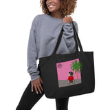 Pink Wall Silhouette Large Organic Tote Bag