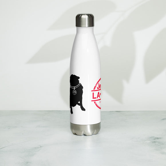 Living The Best Pug Life! Stainless Steel Water Bottle (Red Logo)