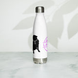 Living The Best Pug Life! Stainless Steel Water Bottle (Pink Logo)