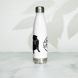 Living The Best Pug Life! Stainless Steel Water Bottle (Black Logo)