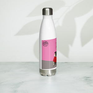 Pink Wall Palm Stainless Steel Water Bottle