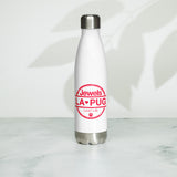 Living The Best Pug Life! Stainless Steel Water Bottle (Red Logo)