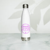 Living The Best Pug Life! Stainless Steel Water Bottle (Pink Logo)