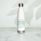 Living The Best Pug Life! Stainless Steel Water Bottle (Green Logo)