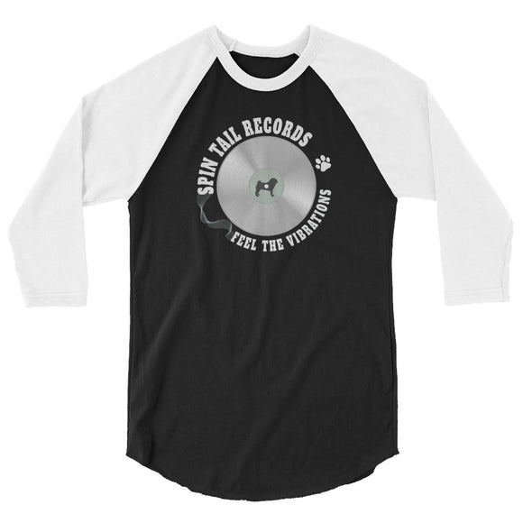 Spin Tail Records 3/4 sleeve Raglan Shirt (Silver Record)