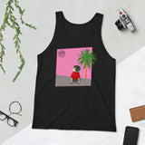 Pink Wall Palm Unisex Tank Top