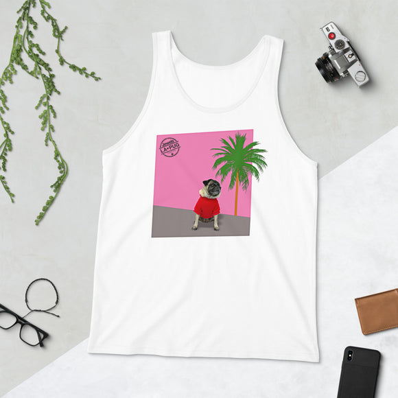 Pink Wall Palm Unisex Tank Top