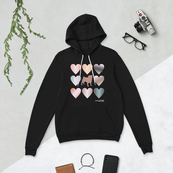 Pug Hearts Unisex Hoodie