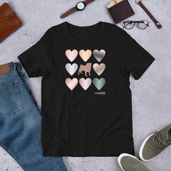 Pug Hearts Short-Sleeve Unisex T-shirt