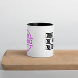 Living The Best Pug Life! Mug with Color Inside (Pink Logo)