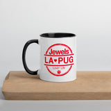 Living The Best Pug Life! Mug with Color Inside (Red Logo)