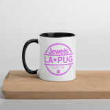 Living The Best Pug Life! Mug with Color Inside (Pink Logo)