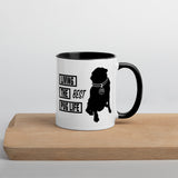 Living The Best Pug Life! Mug with Color Inside (Pink Logo)