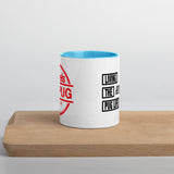 Living The Best Pug Life! Mug with Color Inside (Red Logo)