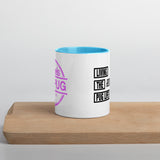 Living The Best Pug Life! Mug with Color Inside (Pink Logo)