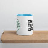 Living The Best Pug Life! Mug with Color Inside (Green Logo)