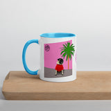 Pink Wall Palm Mug with Color Inside