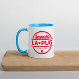 Living The Best Pug Life! Mug with Color Inside (Red Logo)