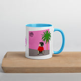 Pink Wall Palm Mug with Color Inside