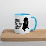 Living The Best Pug Life! Mug with Color Inside (Green Logo)