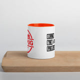 Living The Best Pug Life! Mug with Color Inside (Red Logo)