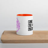 Living The Best Pug Life! Mug with Color Inside (Pink Logo)