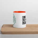 Living The Best Pug Life! Mug with Color Inside (Green Logo)