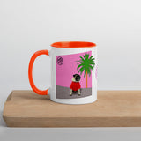 Pink Wall Palm Mug with Color Inside