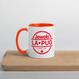 Living The Best Pug Life! Mug with Color Inside (Red Logo)