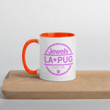Living The Best Pug Life! Mug with Color Inside (Pink Logo)