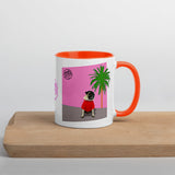 Pink Wall Palm Mug with Color Inside
