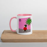 Pink Wall Palm Mug with Color Inside