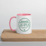 Living The Best Pug Life! Mug with Color Inside (Green Logo)