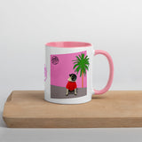 Pink Wall Palm Mug with Color Inside
