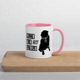 Living The Best Pug Life! Mug with Color Inside (Pink Logo)