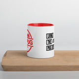 Living The Best Pug Life! Mug with Color Inside (Red Logo)