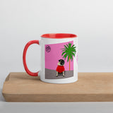 Pink Wall Palm Mug with Color Inside