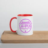 Living The Best Pug Life! Mug with Color Inside (Pink Logo)